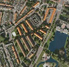 Bergen op Zoom, luchtfoto van de Warandeflats